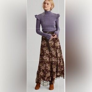 NWT Polo Ralph Lauren Italian Merino Wool Ruffle Pointelle Sweater Size XL